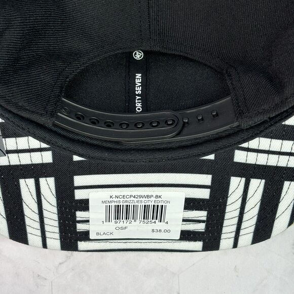 47 Brand Captain Memphis Grizzlies Black  Adjustable Snapback Hat Cap OSFA New - Picture 6 of 6